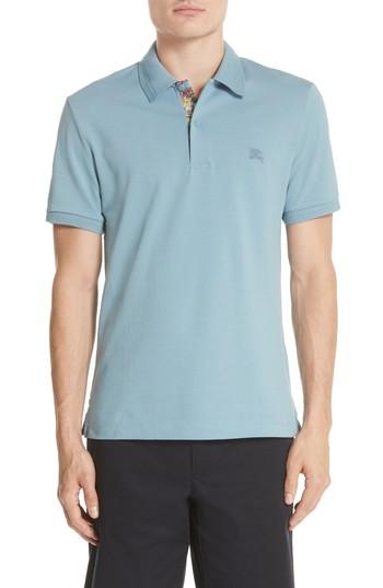 Men's Burberry London Bedford Abown Pique Polo - Blue/green