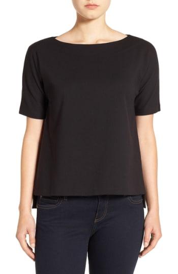 Women's Eileen Fisher Bateau Neck Stretch Ponte Top