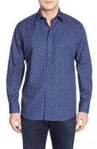 Men's Bugatchi Classic Fit Dot Sport Shirt - Blue