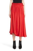 Women's Kenzo Long Belted Skirt Us / 34 Fr - Red