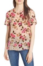 Women's Alice + Olivia Piera Floral Burnout Tee - Beige