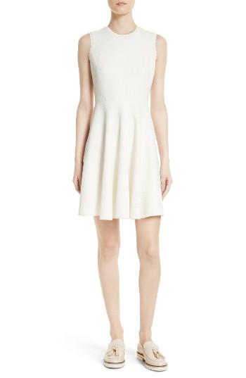 Women's Rebecca Taylor Textured Fit & Flare Dress - Ivory