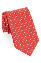 Men's Salvatore Ferragamo Race Car Print Silk Tie, Size - Red