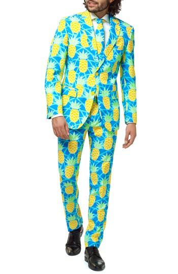 Men's Opposuits Summer Shineapple Trim Fit Two-piece Suit With Tie