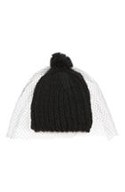 Women's Leith Fishnet Veil Beanie - Black
