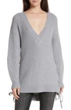 Women's Rag & Bone/jean Ivy Side Tie Sweater, Size - Grey