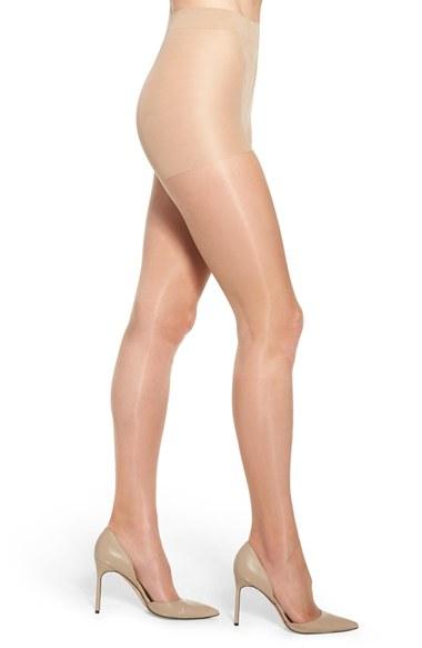 Women's Nordstrom 'gloss' Control Top Pantyhose, Size A/b - Brown