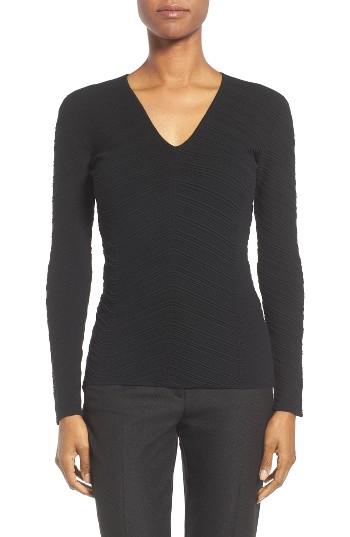 Women's Boss Faizah Chevron Pullover - Black