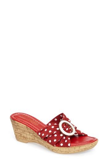 Women's Tuscany By Easy Street Conca Wedge Slide N - Red