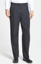 Men's Berle Self Sizer Waist Pleated Trousers X 32 - Black