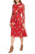 Women's Vince Camuto Garden Fleur Chiffon Blouson Dress, Size - Red