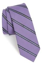 Men's 1901 Edinger Stripe Silk & Cotton Tie, Size - Purple
