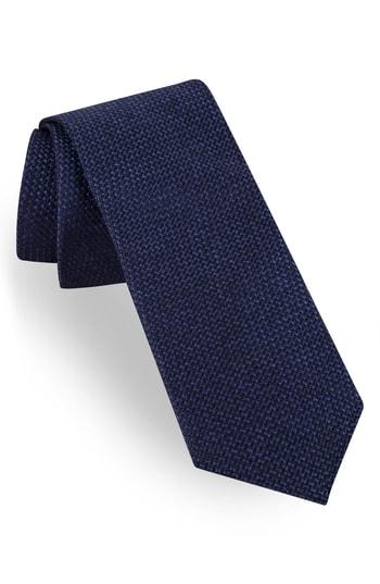 Men's Ted Baker London Garza Solid Silk Tie, Size - Blue