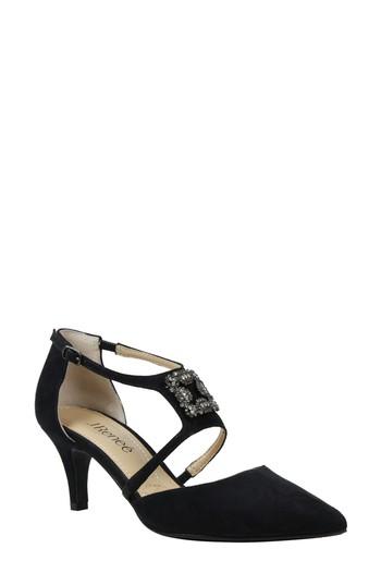Women's J. Renee Halleigh Embellished Pointy Toe Pump .5 Aa - Black