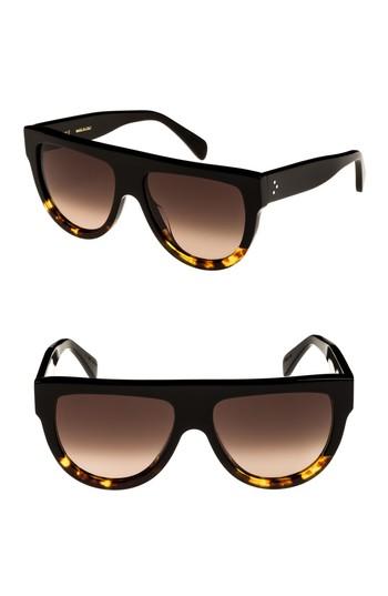 Women's Celine Aviator Sunglasses - Black/ Havana/ Smoke