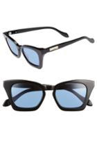 Women's Sonix Ginza 50mm Cat Eye Sunglasses - Black/ Black Lens