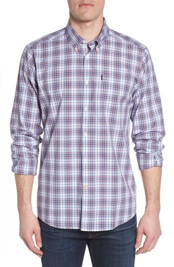 Men's Barbour Leo Trim Fit Plaid Sport Shirt - Pink