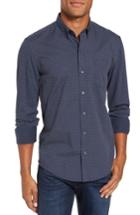 Men's W.r.k 'reworkd' Trim Fit Dot Print Mixed Media Sport Shirt - Blue