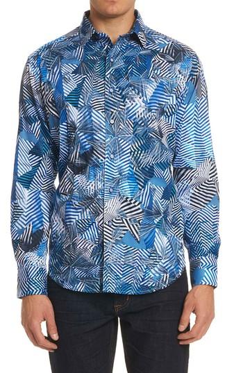 Men's Robert Graham Santos Classic Fit Sport Shirt - Blue