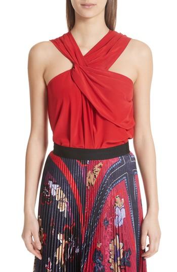 Women's Yigal Azrouel Drapey Silk Tank Top - Red