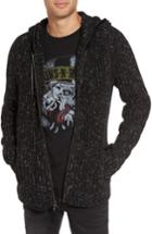 Men's John Varvatos Star Usa Ribbed Wool Zip Hoodie - Black