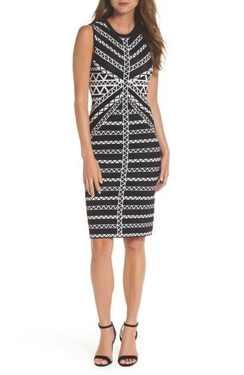 Women's Vince Camuto Jacquard Knit Sweater Dress - Black