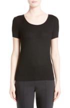 Women's St. John Collection Scoop Neck Top, Size - Black