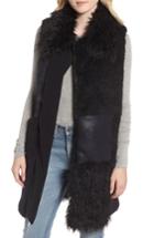 Women's Heurueh Kimmy Patchwork Faux Fur & Faux Suede Vest, Size - Black
