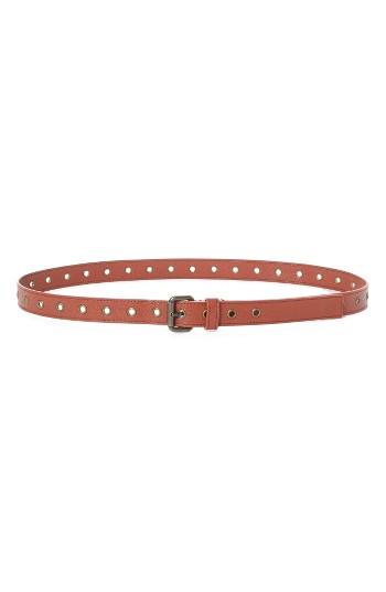 Women's Tomas Maier Leather Belt, Size - Burnt Tangerine