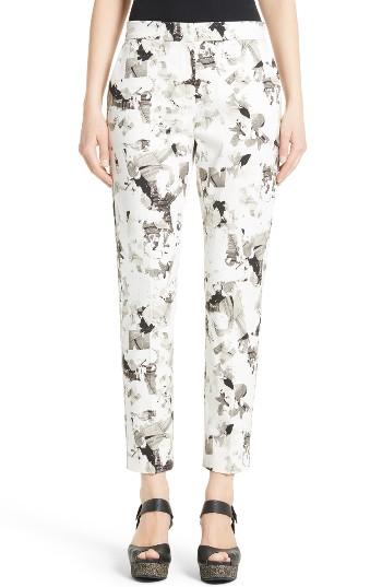 Women's Max Mara Minorca Print Stretch Cotton Ankle Pants