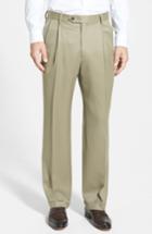 Men's Berle Pleated Wool Gabardine Trousers X 32 - Blue
