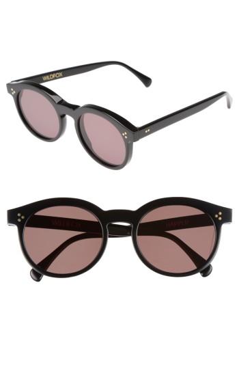 Women's Wildfox Harper Zero 53mm Round Keyhole Sunglasses - Black