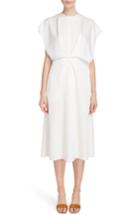 Women's Loewe Raw Edge Crepe De Chine Dress Us / 34 Fr - White