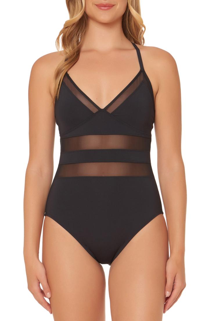 Women's Bleu By Rod Beattie Mesh Inset One-piece Swimsuit