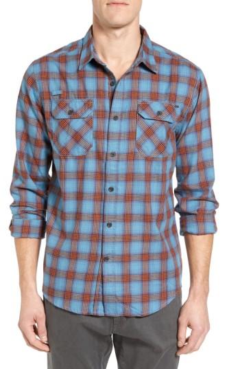 Men's Gramicci Burner Regular Fit Plaid Flannel Shirt, Size - Blue
