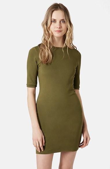 Women's Topshop Body-con Minidress, Size 6 (2-4 Us) - Green (nordstrom Online