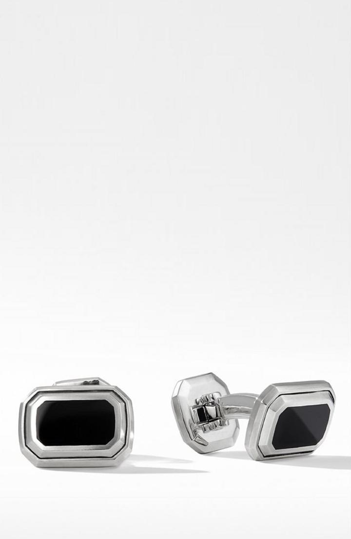 Men's David Yurman Deco Cuffl Links With Black Onyx