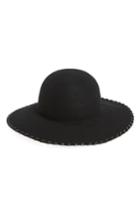 Women's Bcbg Whipstitched Floppy Wool Felt Hat - Black