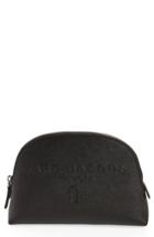 Marc Jacobs Logo Embossed Leather Cosmetics Bag, Size - Black