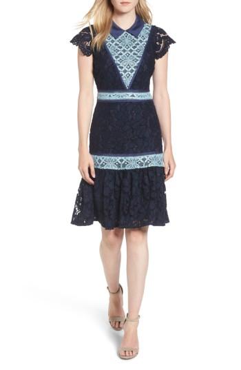 Women's Draper James Collared Lace Collection A-line Dress - Blue