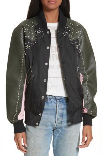Women's Opening Ceremony Studded Western Varsity Jacket