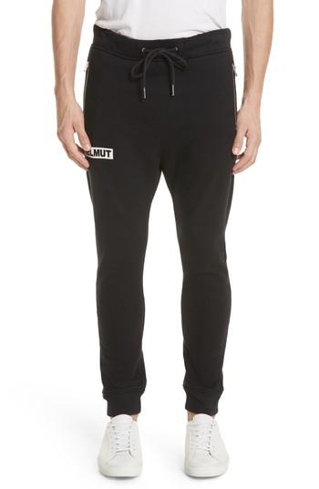 Men's Helmut Lang Logo Print Sweatpants - Black