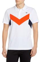 Men's Lacoste Chevron Colorblocked Polo (m) - White