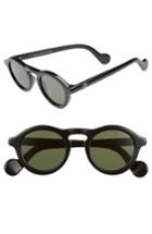 Women's Moncler 46mm Round Sunglasses - Black/ Vintage Green