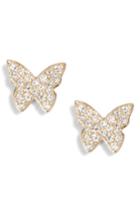 Women's Ef Collection Butterfly Diamond Stud Earrings