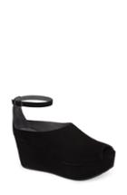 Women's Chocolat Blu Walter Ankle Strap Wedge Sandal .5 M - Black