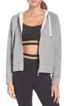 Women's Kate Spade New York Mixed Media Full Zip Sweatshirt, Size - Grey