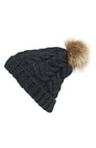 Women's Bp. Knit Beanie With Faux Fur Pompom - Black
