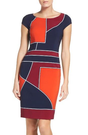 Women's Laundry By Shelli Segal Geometric Sheath Dress