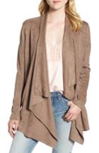 Women's Blanknyc Drape Front Faux Suede Jacket, Size - Beige